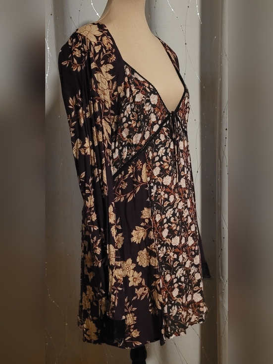 Free People Odette Floral Lace Trim Mini Dress/Tunic ASO Chantel XL - Picture 2 of 12